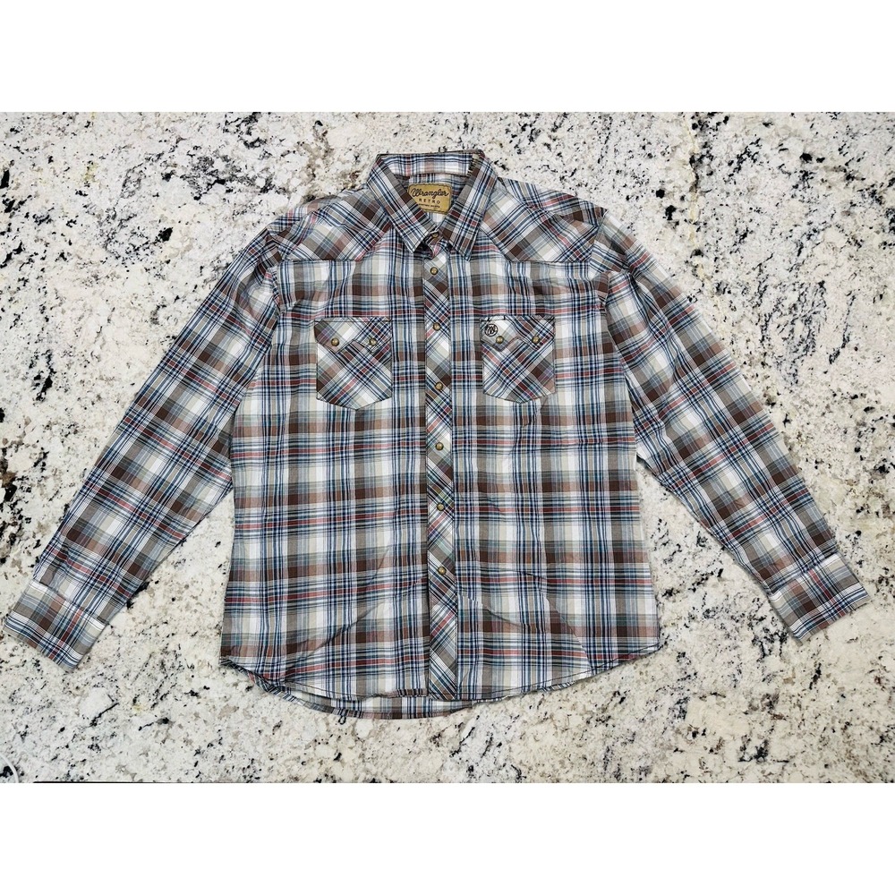 NWOT Wrangler Retro Pearl Snap Western Shirt Mens XL Modern‎ Fit Long Sleeve